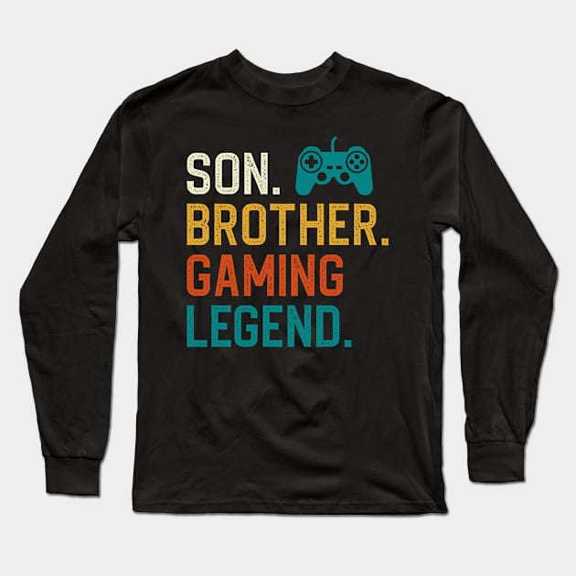 Gamer Gifts For Son Brother Gaming Legend Christmas Long Sleeve T-Shirt by DragonTees